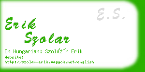 erik szolar business card